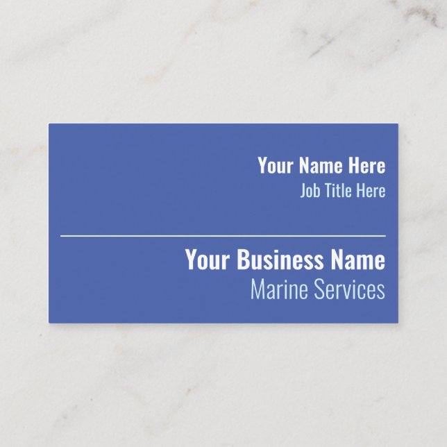 Marine Services Business Card (Back)