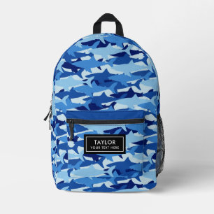 Marine Sharks Pattern Printed Backpack
