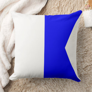 Marine Signal Flag: Letter "A" (Alpha) Cushion