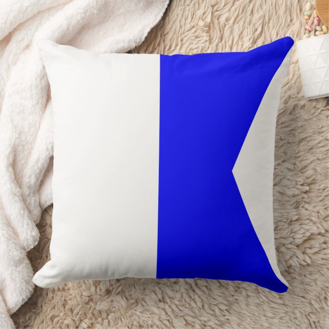 Marine Signal Flag: Letter "A" (Alpha) Cushion (Blanket)