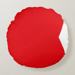 Marine Signal Flag: Letter "B" (Bravo) Round Cushion