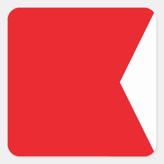 Marine Signal Flag: Letter "B" (Bravo) Square Sticker (Front)