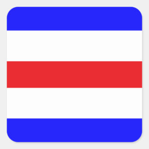 Marine Signal Flag: Letter "C" Charlie Square Sticker