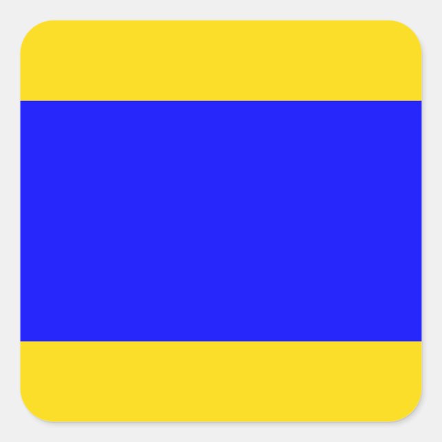 Marine Signal Flag: Letter "D" (Delta) Square Sticker (Front)