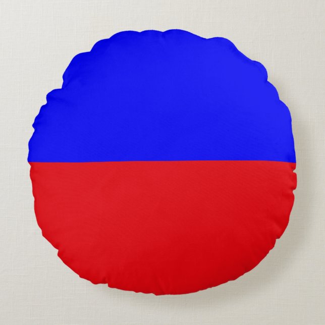 Marine Signal Flag: Letter "E" (Echo) Round Cushion (Front)