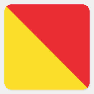 Marine signal flag: Letter "O" (Oscar) Square Sticker