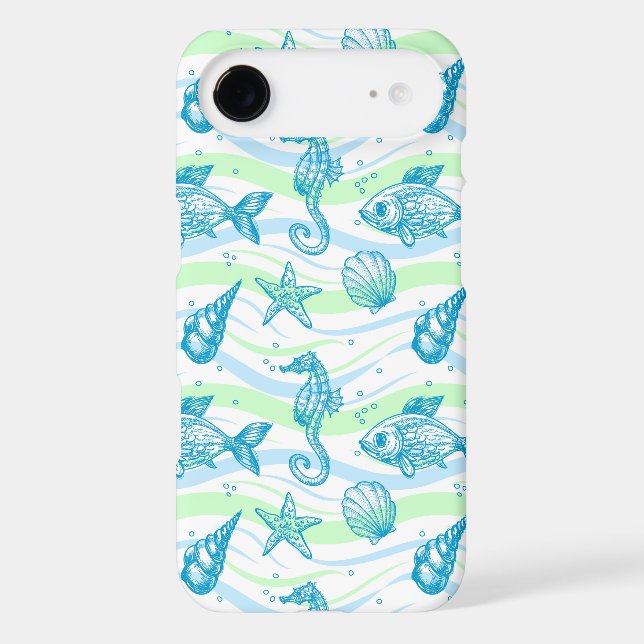 Marine Sketch Pattern Case-Mate iPhone Case (Back)