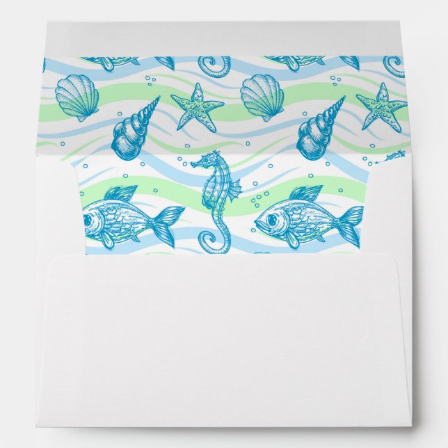 Marine Sketch Pattern Envelope (Back (Bottom))