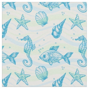 Marine Sketch Pattern Fabric