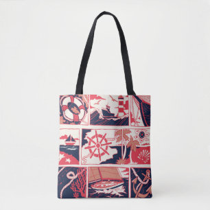 Marine story tote bag