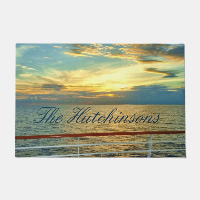 Marine Sunrise Personalised Doormat (Front)