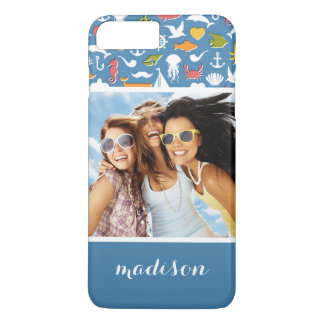 Marine Symbols Pattern | Your Photo & Name Case-Mate iPhone Case