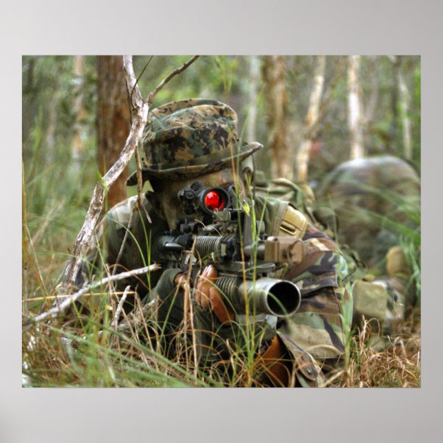 Marine Takes Aim Poster (Front)