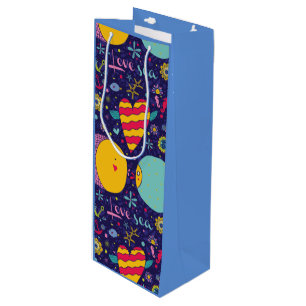 Marine Theme Anchor Fish Starfish Seahorse  Wine Gift Bag