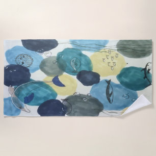 Marine Themed Fish Sea Life Beach Towel