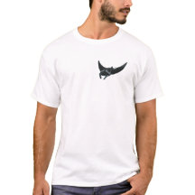 Marine themed tshirt with the image of a manta ray