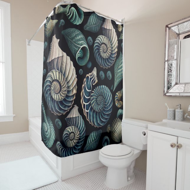Marine Treasures Shower Curtain (In Situ)