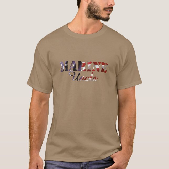 Marine Uncle American Flag T-Shirt (Front)
