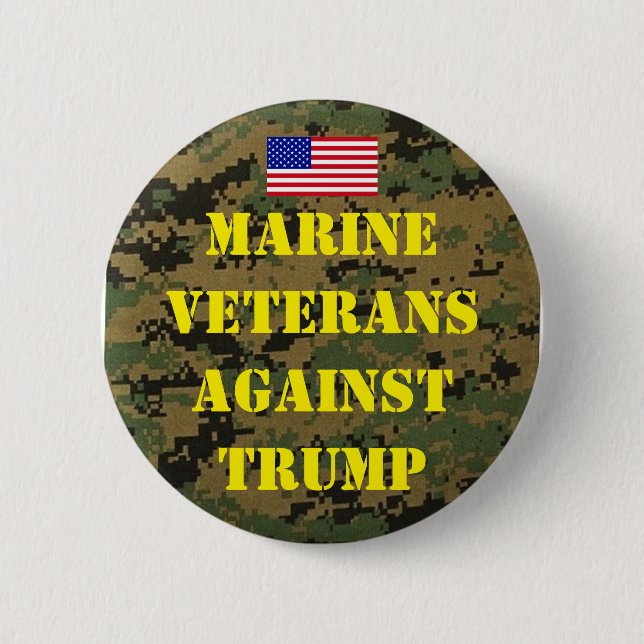 Marine Veterans Against Trump Button (Front)