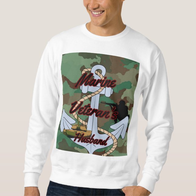 Marine Veteran's Husband Sweatshirt (Front)