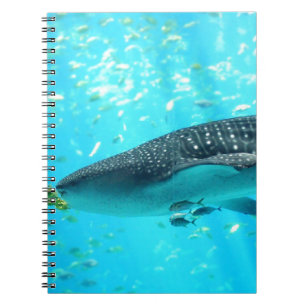 Marine Water Chic Stylish Cool Blue Whale Shark Spiral Notebook
