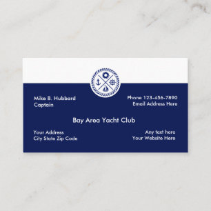 Marine Yacht Club Business Cards