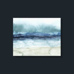 Mariner's Mist - Shoreline Canvas Print<br><div class="desc">Mariner's Mist I by Grace Popp. Features a shoreline with inky blue hues and tones and a hazy sky.</div>