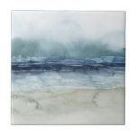 Mariner's Mist - Shoreline Tile<br><div class="desc">Mariner's Mist I by Grace Popp. Features a shoreline with inky blue hues and tones and a hazy sky.</div>
