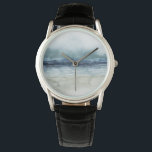Mariner's Mist - Shoreline Watch<br><div class="desc">Mariner's Mist I by Grace Popp. Features a shoreline with inky blue hues and tones and a hazy sky.</div>