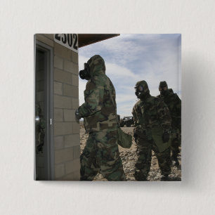 Marines and Sailors file into the gas chamber 15 Cm Square Badge