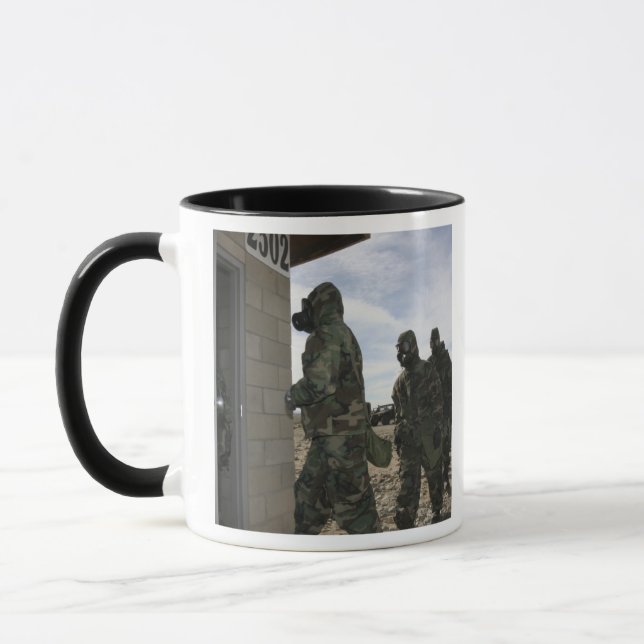 Marines and Sailors file into the gas chamber Mug (Left)