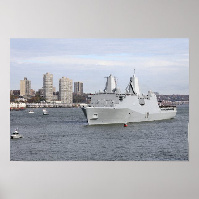 Marines and sailors man the rails poster (Front)