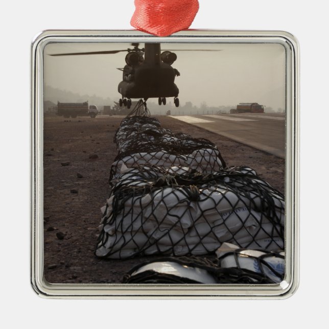 Marines attach sling loads metal tree decoration (Front)