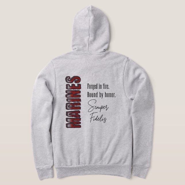 MARINES Forged in Fire Zip Hoodie (Laydown Back)