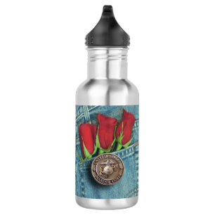 Marines, Jeans and Roses! OoRah! 532 Ml Water Bottle