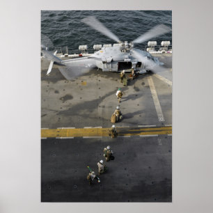 Marines prepare to board an MH-60S Poster