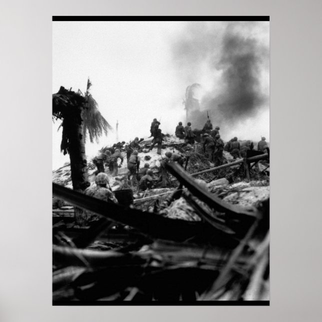 Marines storm Tarawa.  Gilbert_War Image Poster (Front)