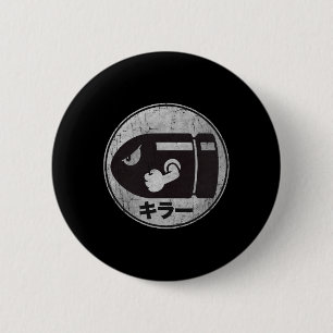 Mario Bullet Bill Distressed Kanji Logo 6 Cm Round Badge