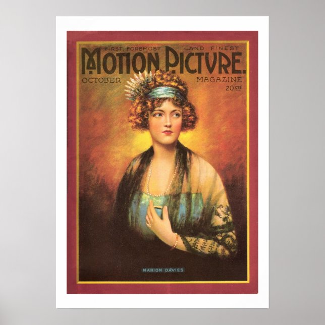 Marion Davies Vintage 1919 Movie Magazine Print (Front)