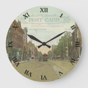 Marion Ohio Post Card Clock - Centre St 1908