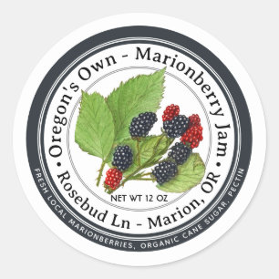 MARIONBERRY - BLACKBERRY ORGANIC JAM LABEL