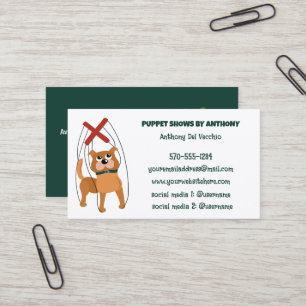 Marionette Puppet Show, Puppeteer Custom Business Card