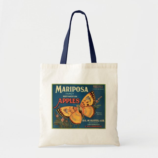 Mariposa Apples Crate Label Tote Bag (Front)