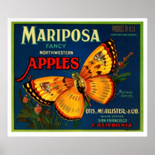 Mariposa apples poster