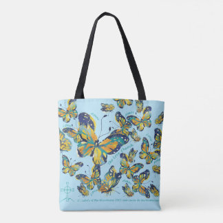 Mariposa-Butterfly Tote AQUA Bag