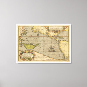 Maris Pacifici 1589 by Abraham Ortelius Canvas Print
