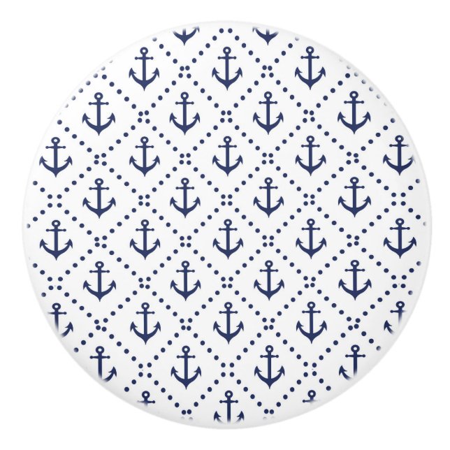Maritime Anchor Ceramic Knob (Front)