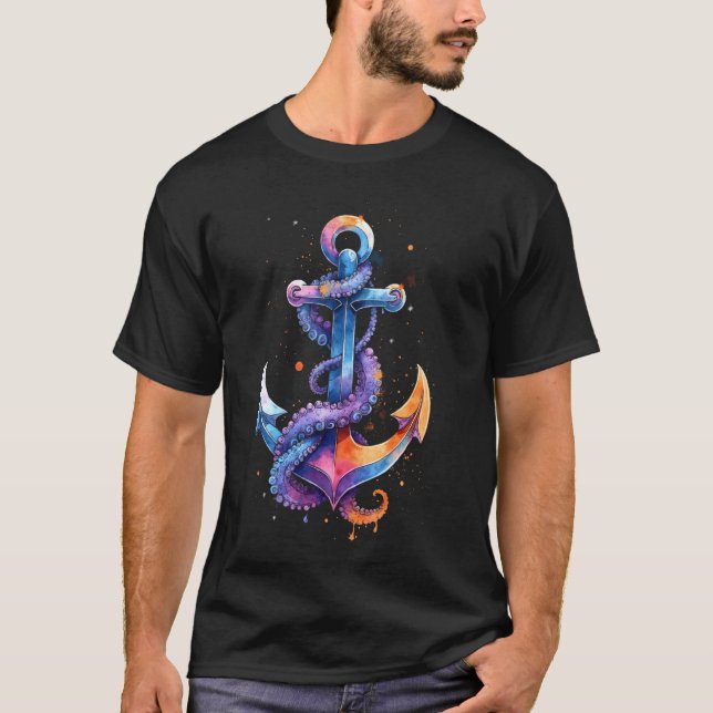 Maritime anchor octopus T-Shirt (Front)