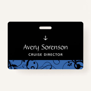 Maritime Anchor Pro Damask ID Badge