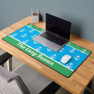 Maritime Anchors Personalised Desk Mat